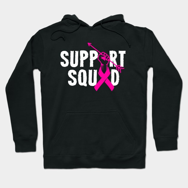 Support Squad Breast Cancer Awareness Pink Ribbon Hoodie by ArtedPool